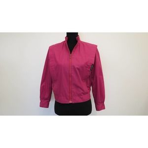 Vintage 80s Members Only Bomber Jacket by Fabil Magenta Pink Girls Size 14
